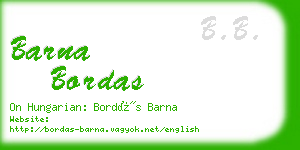 barna bordas business card